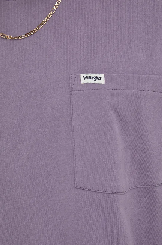 vijolična Bombažna kratka majica Wrangler