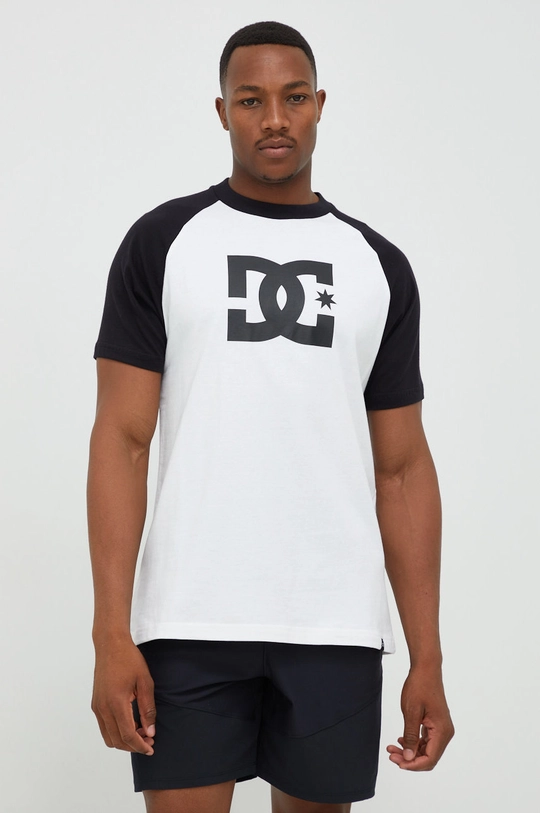 DC t-shirt bawełniany biały