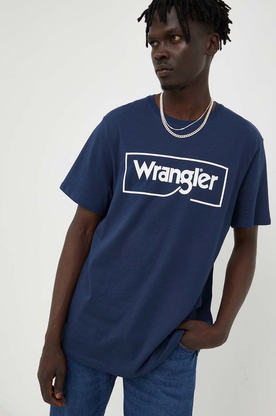 námořnická modř Bavlněné tričko Wrangler Pánský