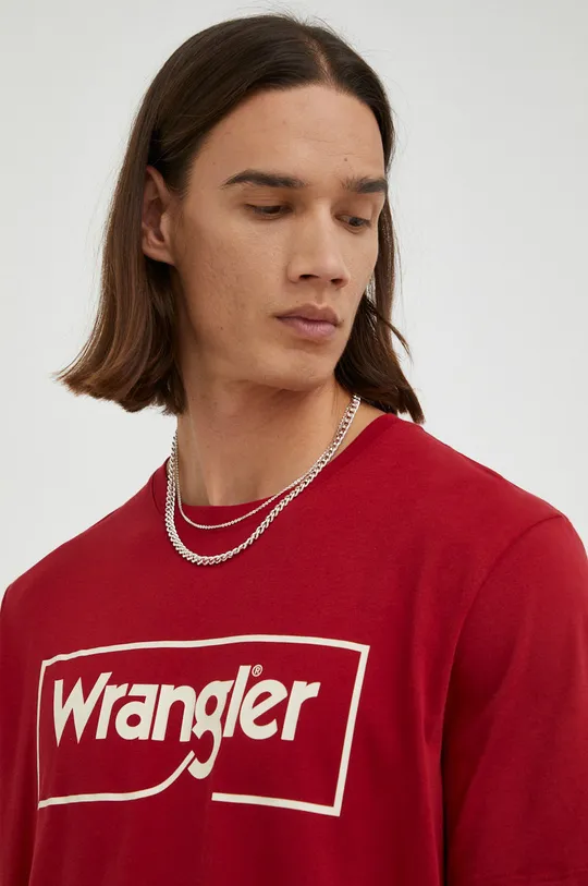 czerwony Wrangler t-shirt bawełniany