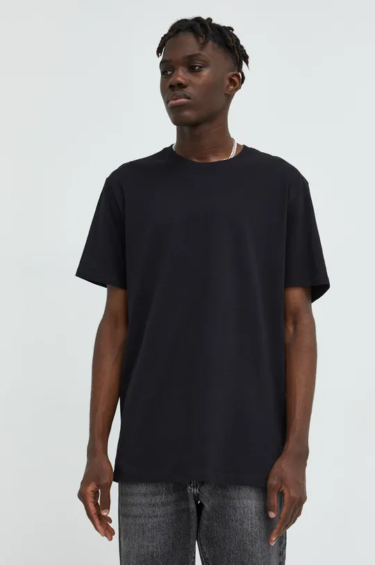 Bavlnené tričko Wrangler čierna