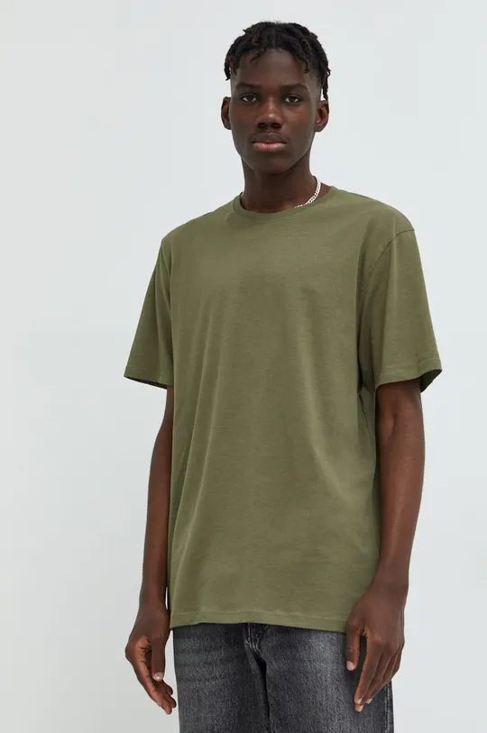 Βαμβακερό μπλουζάκι Wrangler πράσινο
