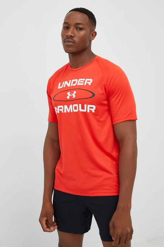 czerwony Under Armour t-shirt treningowy