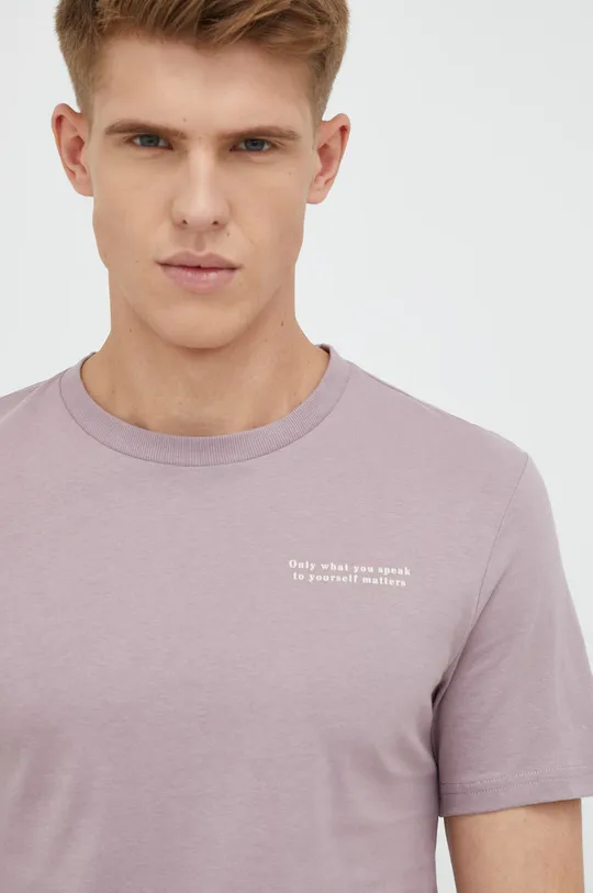fioletowy Outhorn t-shirt bawełniany Męski