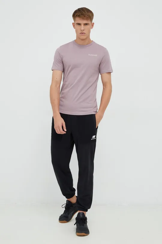Outhorn t-shirt bawełniany fioletowy