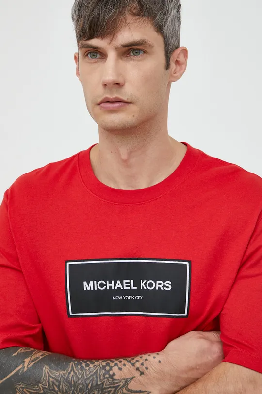 κόκκινο Βαμβακερό μπλουζάκι Michael Kors Ανδρικά