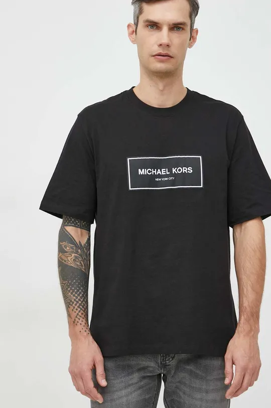 чёрный Хлопковая футболка Michael Kors Мужской