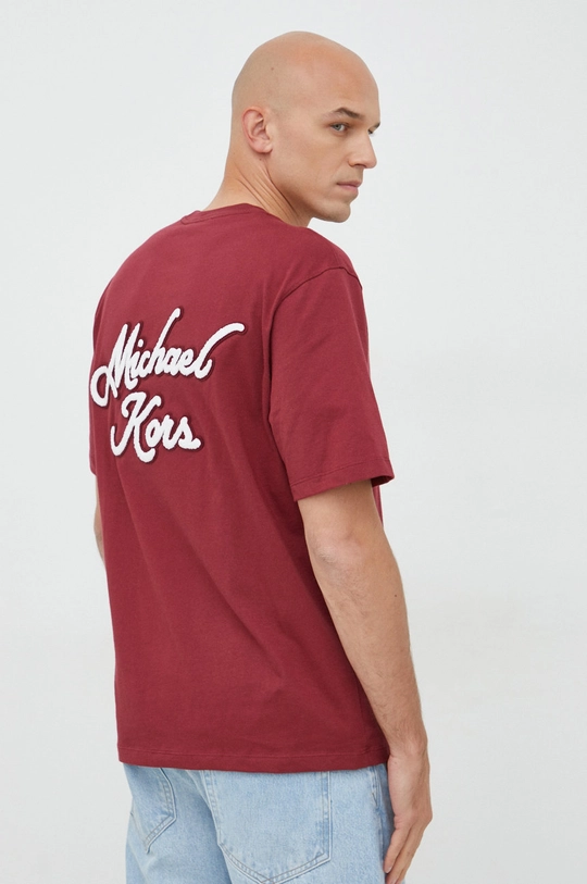 bordowy Michael Kors t-shirt bawełniany Męski