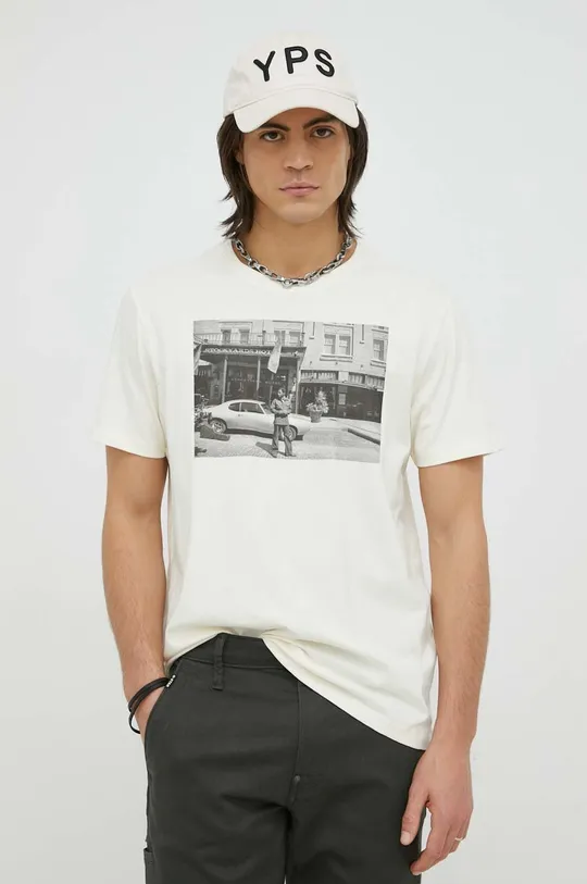 beżowy Wrangler t-shirt bawełniany x Leon Bridges