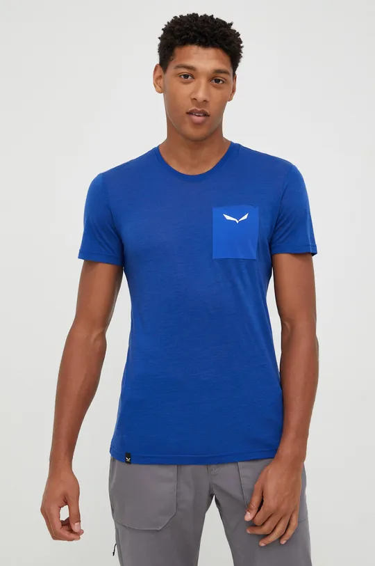 niebieski Salewa T-shirt sportowy Pure Męski