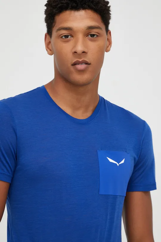 niebieski Salewa T-shirt sportowy Pure