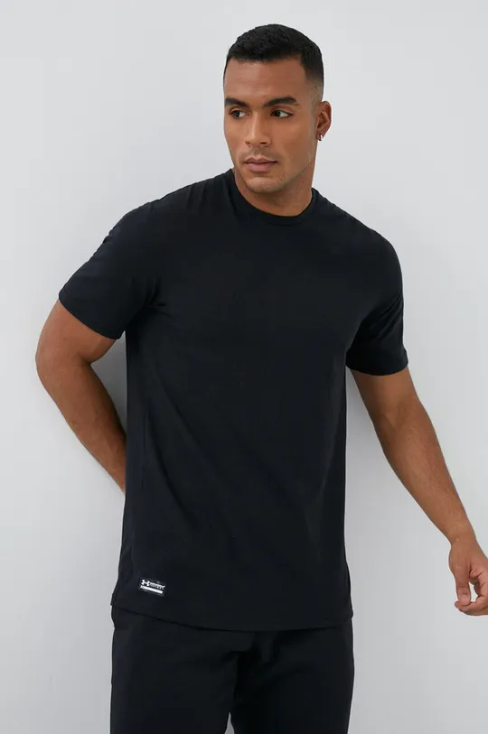 črna Kratka majica za vadbo Under Armour Tactical Moški