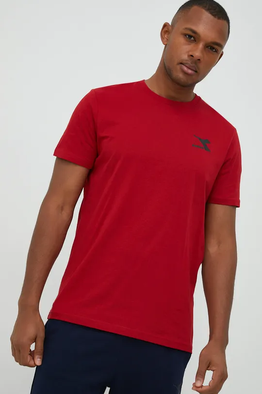 červená Bavlnené tričko Diadora Pánsky