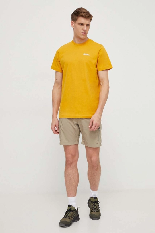 Jack Wolfskin t-shirt bawełniany żółty