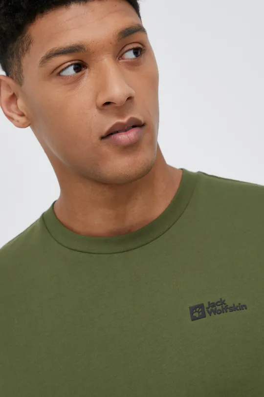 πράσινο Βαμβακερό μπλουζάκι Jack Wolfskin