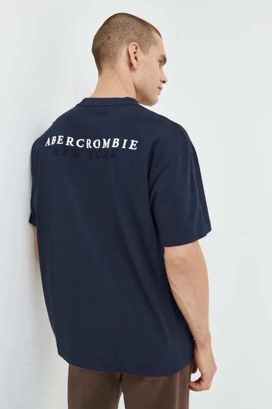 granatowy Abercrombie & Fitch t-shirt bawełniany Męski