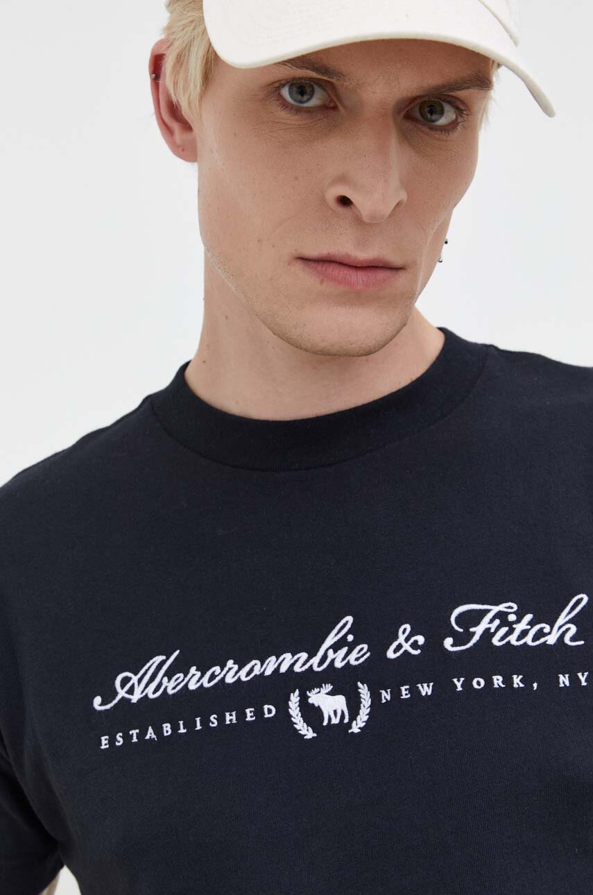 čierna Bavlnené tričko Abercrombie & Fitch