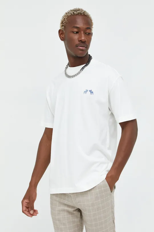 λευκό Βαμβακερό μπλουζάκι Abercrombie & Fitch