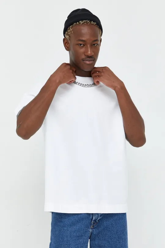 λευκό Βαμβακερό μπλουζάκι Abercrombie & Fitch Ανδρικά