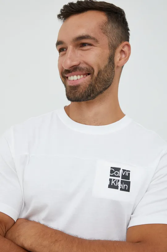 biały Calvin Klein Performance t-shirt bawełniany