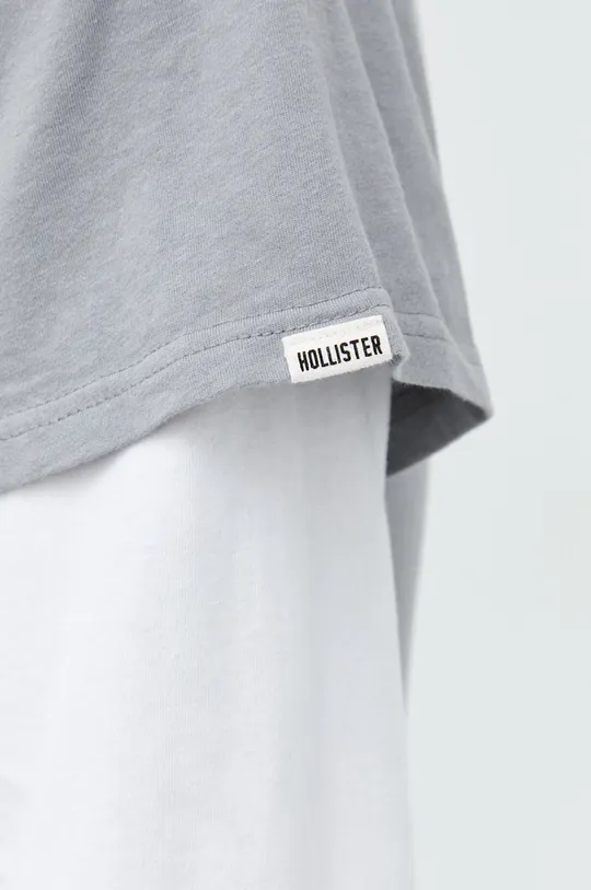sivá Bavlnené tričko s dlhým rukávom Hollister Co.