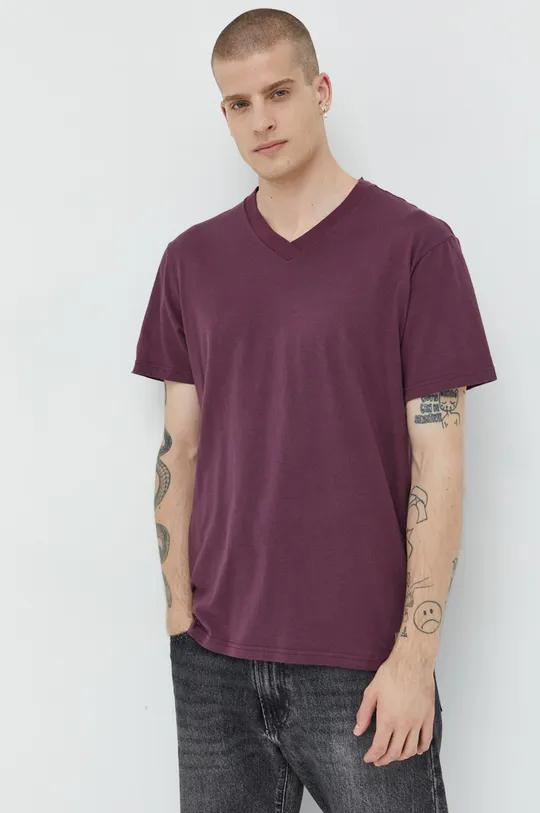 fioletowy Hollister Co. t-shirt bawełniany Męski