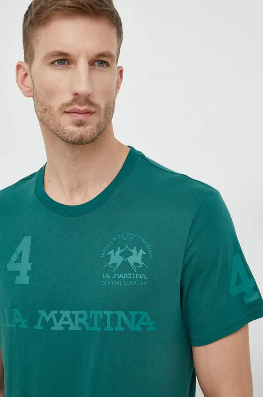 zelena Bombažna kratka majica La Martina