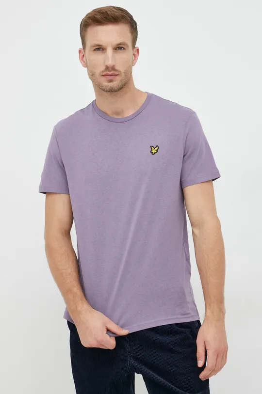 fioletowy Lyle & Scott t-shirt bawełniany Męski