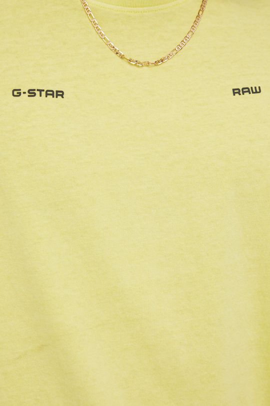 светложълт Памучна тениска G-Star Raw