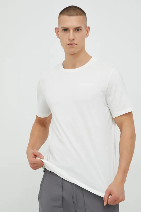 λευκό Βαμβακερό μπλουζάκι Peak Performance