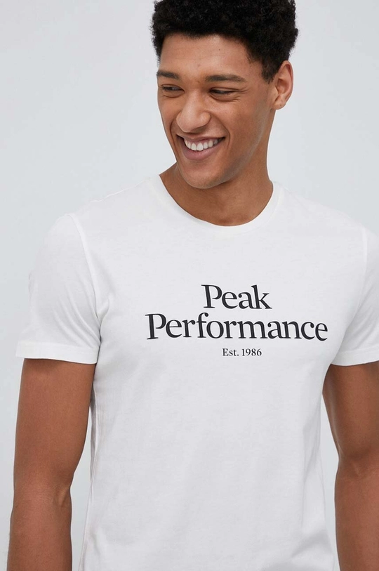 biały Peak Performance t-shirt bawełniany