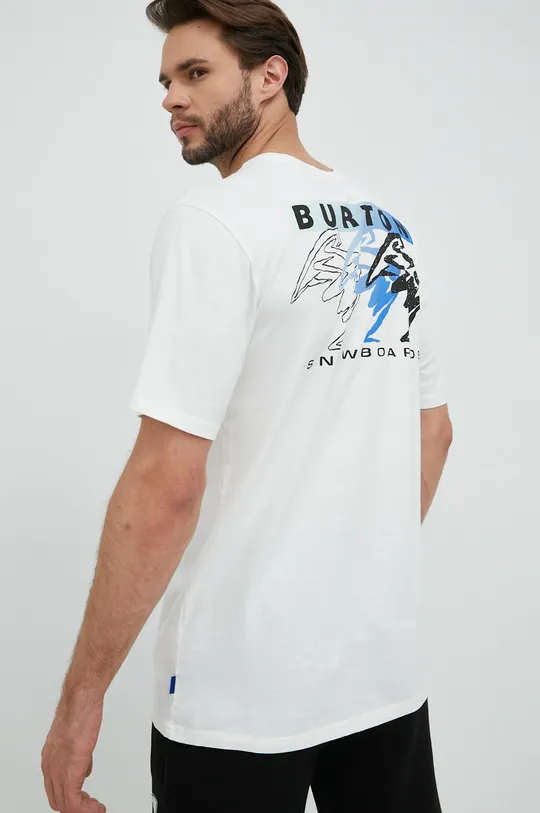 белый Хлопковая футболка Burton Macatowa Мужской
