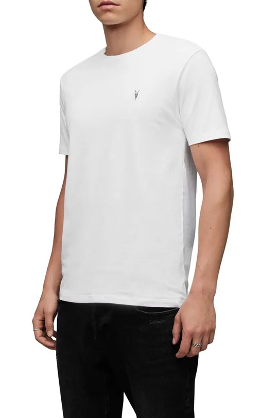 Bombažna kratka majica AllSaints bela