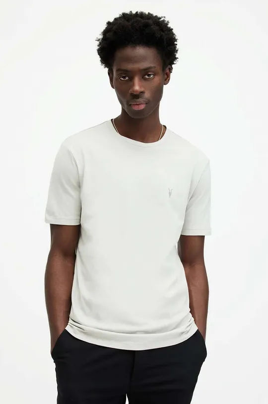 AllSaints t-shirt bawełniany BRACE SS CREW 3-pack beżowy