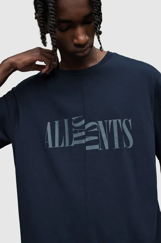 AllSaints t-shirt bawełniany granatowy