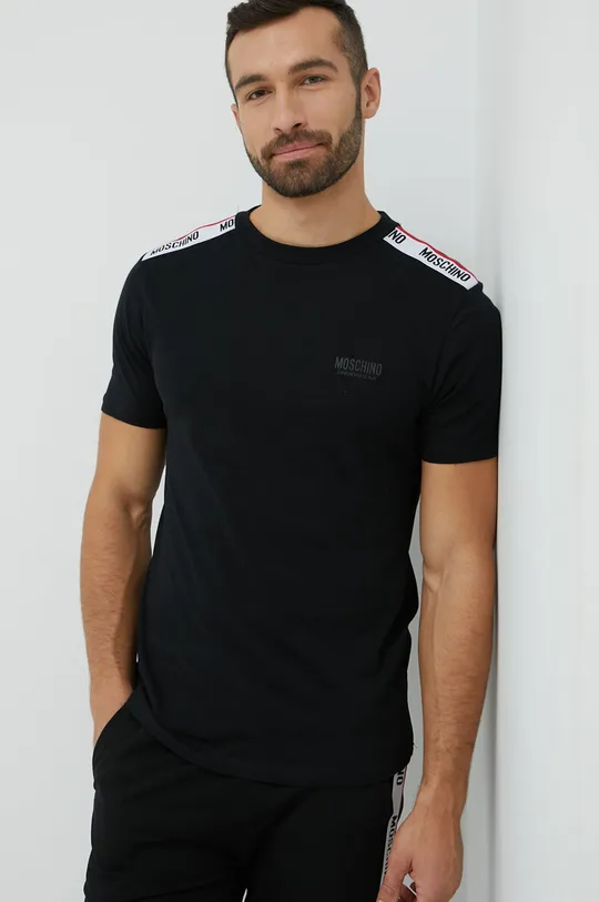 czarny Moschino Underwear t-shirt bawełniany