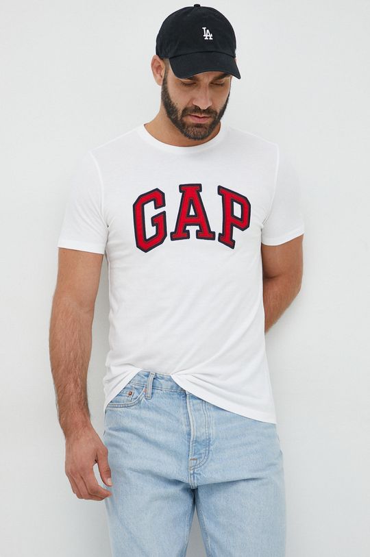 biały GAP t-shirt bawełniany Męski