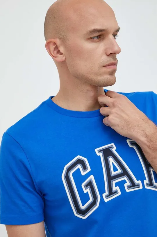 μπλε Βαμβακερό μπλουζάκι GAP