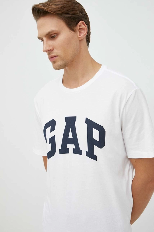 biały GAP t-shirt bawełniany Męski