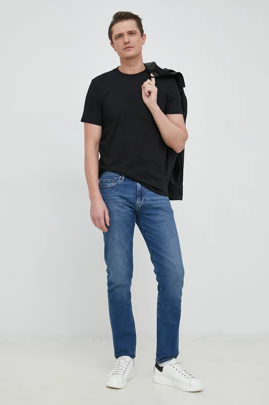 Βαμβακερό μπλουζάκι GAP μαύρο