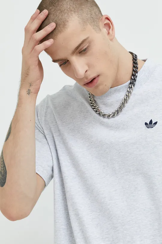 szürke Adidas Originals pamut póló