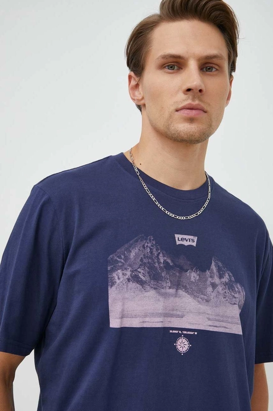 granatowy Levi's t-shirt bawełniany