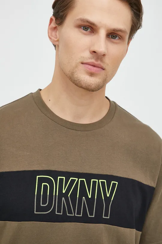 πράσινο Βαμβακερό μπλουζάκι DKNY Ανδρικά