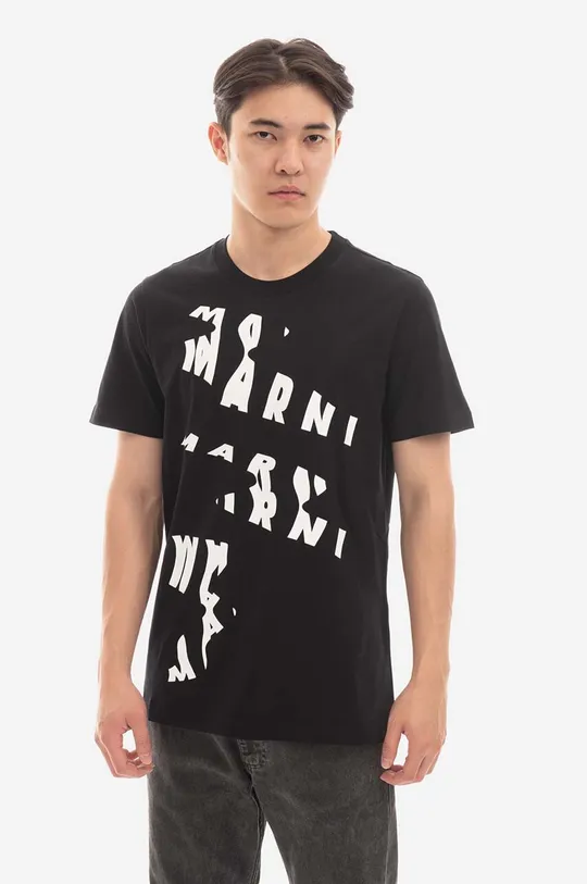 czarny Marni t-shirt bawełniany Męski