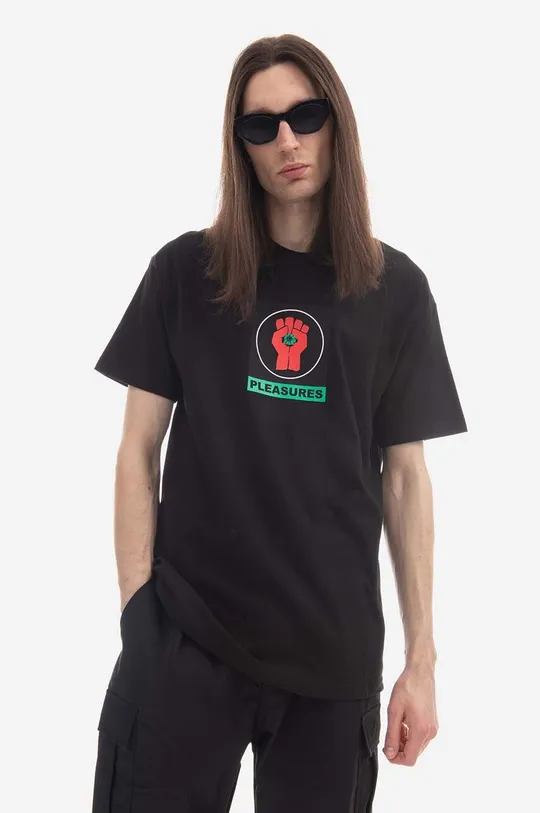czarny PLEASURES t-shirt bawełniany x Hunter S. Thompson Badge Męski