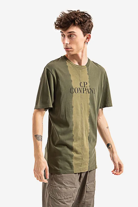 zelená Bavlněné tričko C.P. Company Pánský