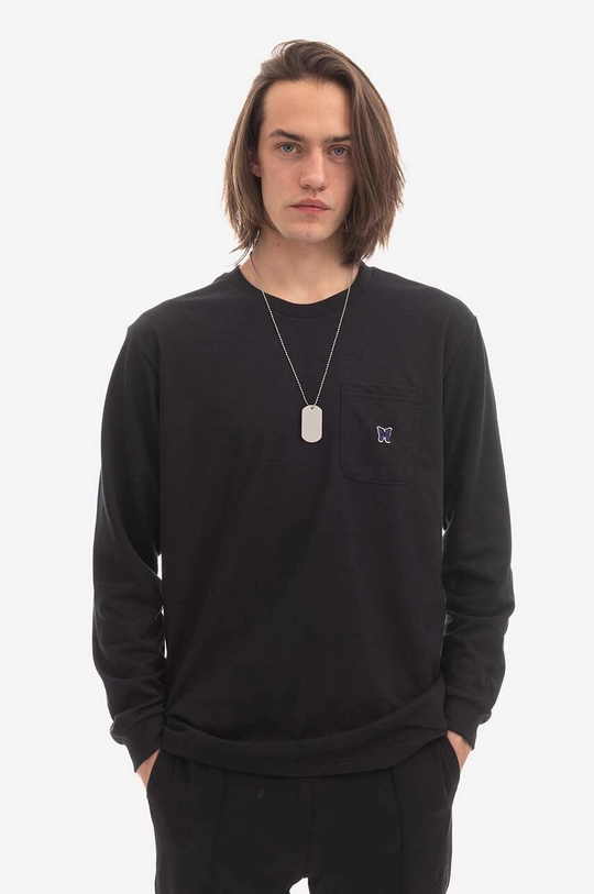 negru Needles longsleeve din bumbac De bărbați