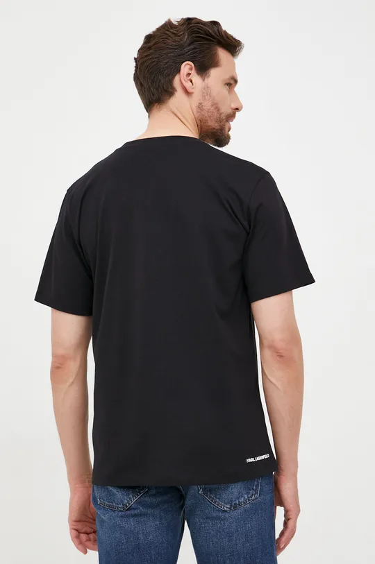 czarny Karl Lagerfeld t-shirt bawełniany 225W1780