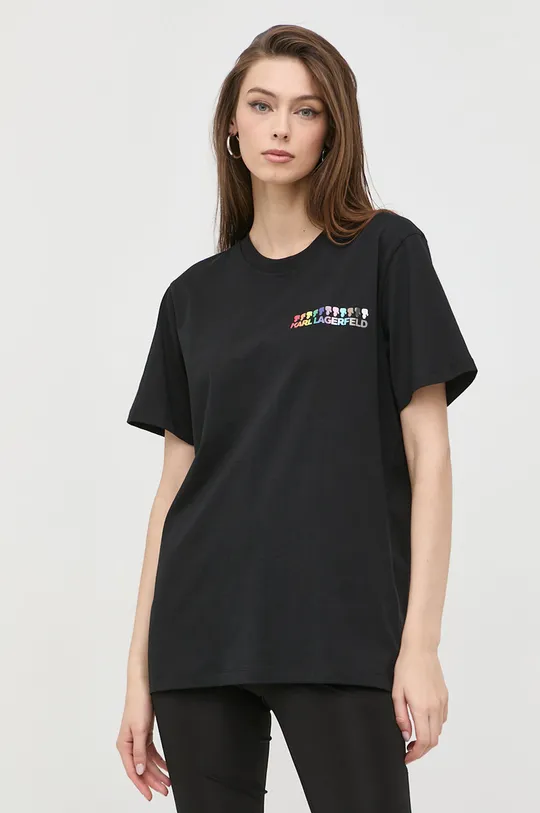 Karl Lagerfeld t-shirt bawełniany 225W1781 100 % Bawełna organiczna