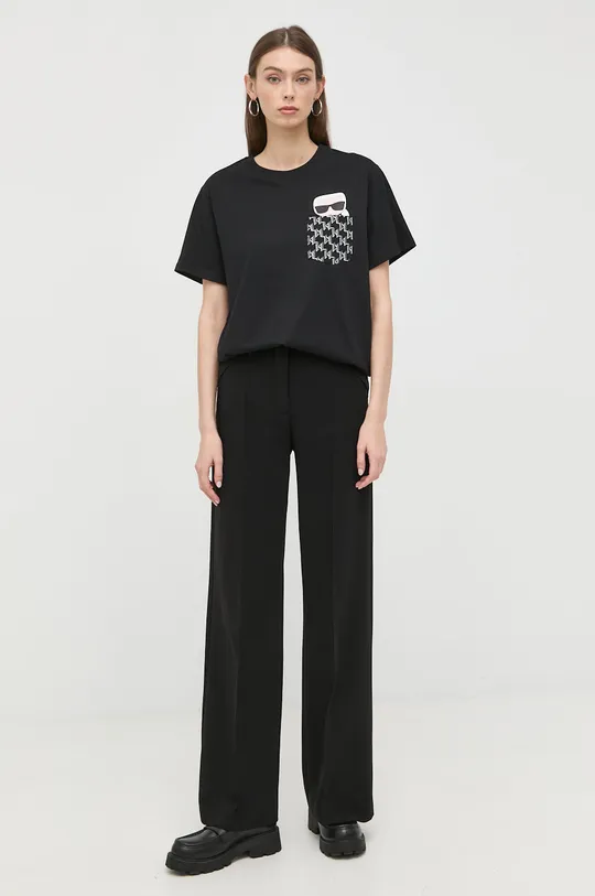 Karl Lagerfeld t-shirt bawełniany 225W1789 100 % Bawełna organiczna